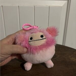 Pink Little Yeti Monster Squishmallows Plush Toy with clip